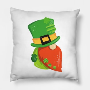 Saint Patrick's Day Gnome, Leprechaun Hat, Clovers Pillow