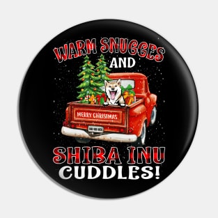 Warm Snuggles And Shiba Inu Cuddles Truck Tree Christmas Gift Pin