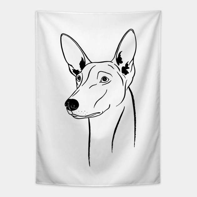 Pharaoh Hound (Black and White) Tapestry by illucalliart