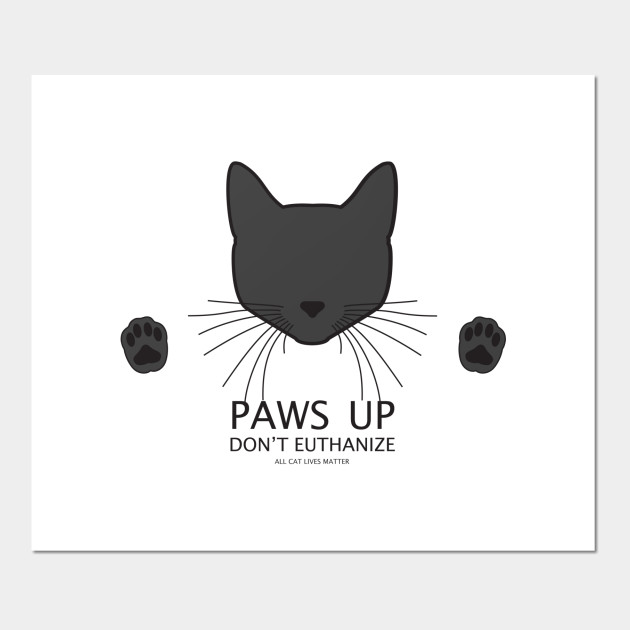 Paws Up Black Cat Cats Posters And Art Prints Teepublic