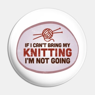 Fun Vintage Knitting Graphic For Knitters Pin