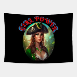 Girl power, purple pirate queen Tapestry