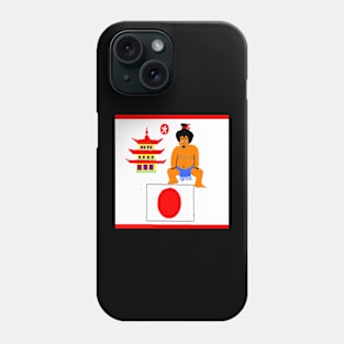 Sporty Japan Design on Black Background Phone Case