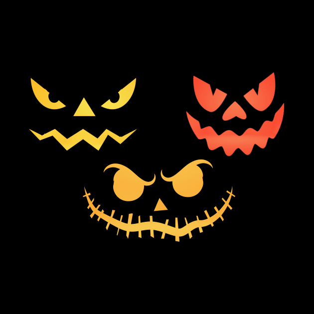 Scary Halloween Carved Pumpkins Face For Women, Men & Kids by AorryPixThings