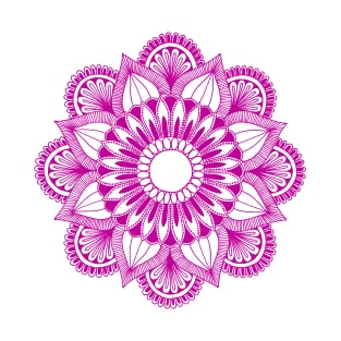 Flower Mandala (magenta on white) T-Shirt