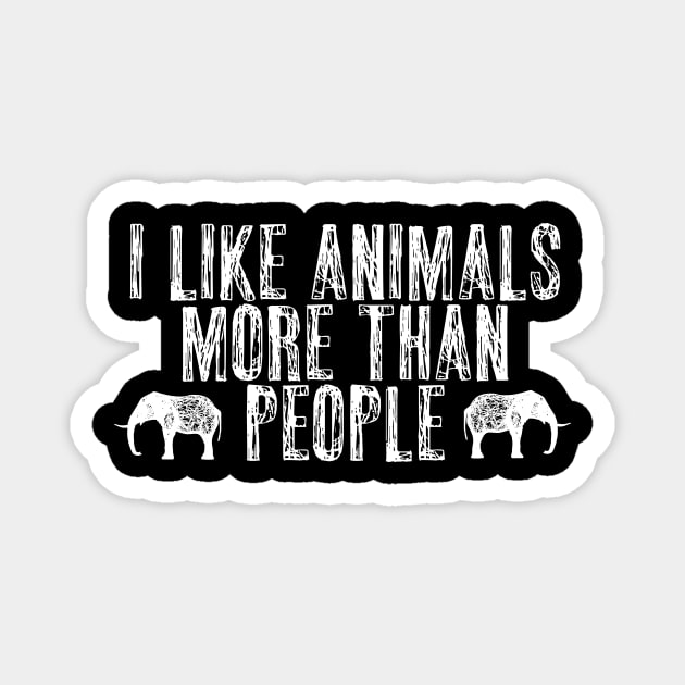 I Like Animals More Than People Vegan Activism Magnet by KindWanderer