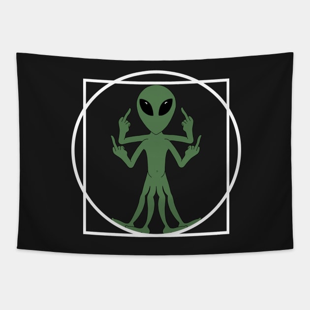 Alien show Fuck You four times Tapestry by ro83land