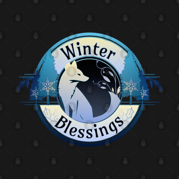 Winter Blessings Fox Badge by mythikcreationz