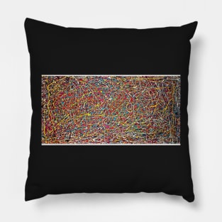 Jackson Pollock linear, color pattern, Jackson Pollock design, Pillow