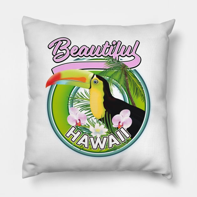 beautiful hawaii travel logo Pillow by nickemporium1