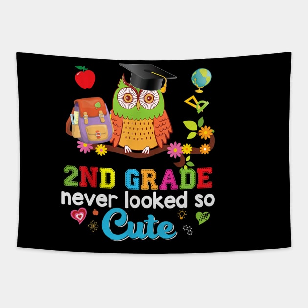 2nd Grade Never Looked So Cute Second Owl Back To School Kid Tapestry by FONSbually