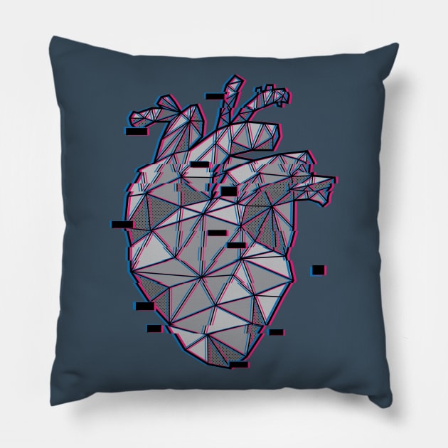 My Heart Just Glitched Pillow by CarloMania