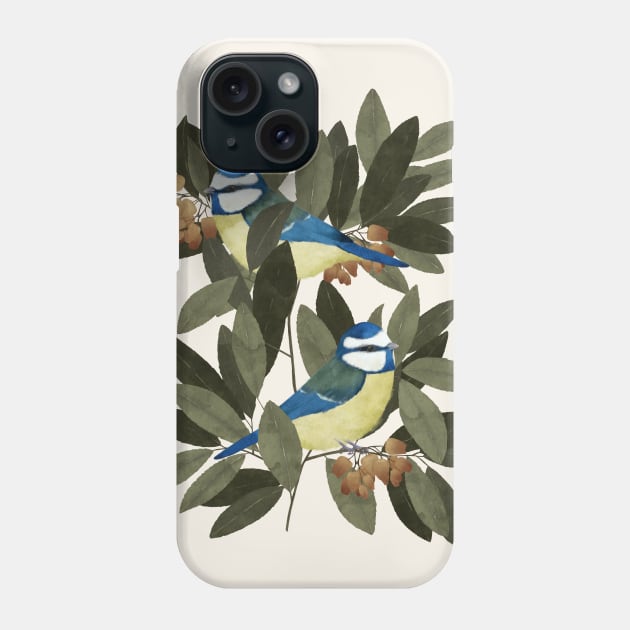 Blue Tit and Strawberry Tree Phone Case by Elbuenlimon