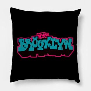 Brooklyn New York - Embrace the Urban Vibe with this colorful bold Graffiti Style design Pillow