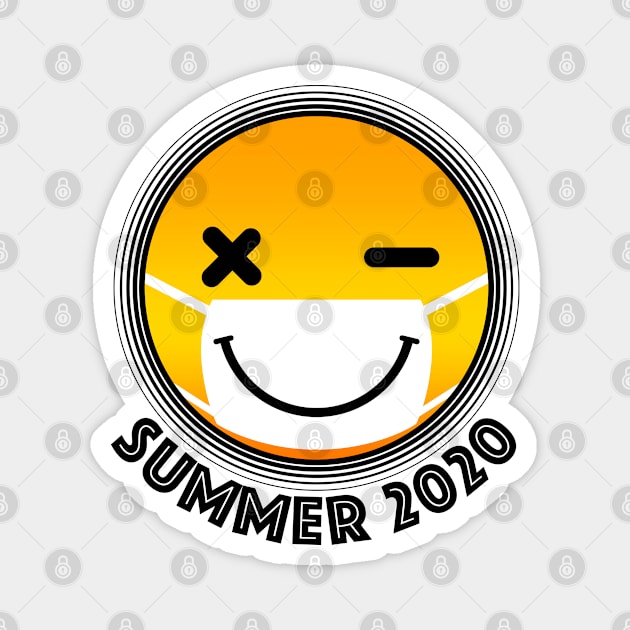 Corona Smile Tanned Mask Summer 2020 Magnet by Soba Wave Studio