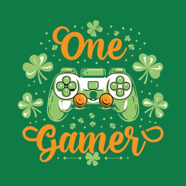 One Lucky Gamer, Funny Gamer by Justin green