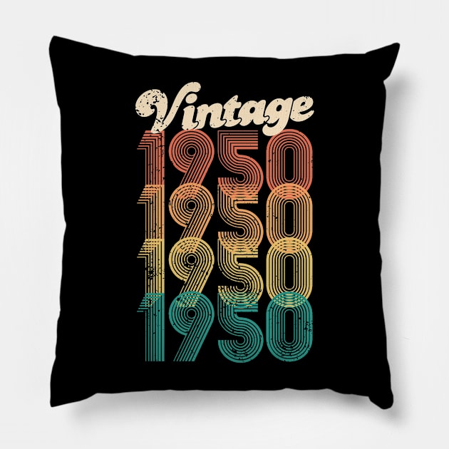 70th Birthday Gift 70 years Vintage 1950 Men Women Pillow by CheesyB