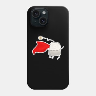 Superhero tea bag running Phone Case