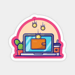 Online Payment Cartoon Vector Icon Illustration Magnet