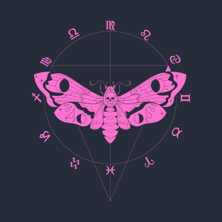 Deaths Head Moth - Pink T-Shirt