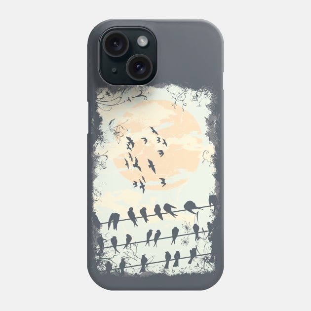 Birds by wire Phone Case by SerialWordAbuser