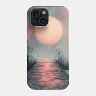 The moon over the lake. Abstraction Phone Case