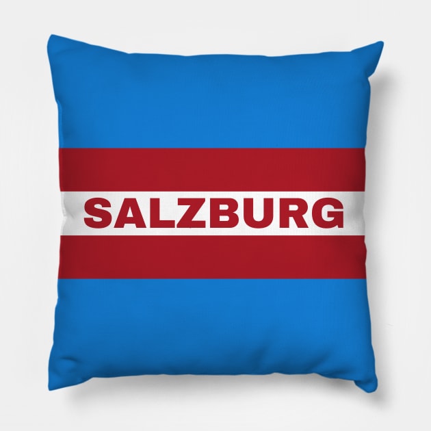 Salzburg City in Austrian Flag Pillow by aybe7elf