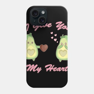 Avocado I Give You My Heart Valentine's Day Luv Phone Case