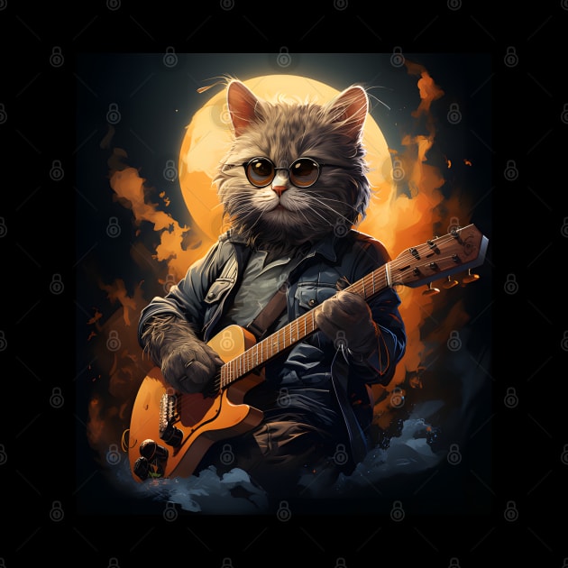 Cat Guitar - Animals Playing Musical Instruments by VisionDesigner