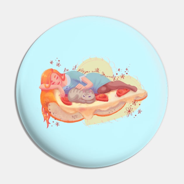 At Pizza with Yourself Pin by ginaromoart