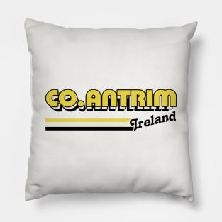 County Antrim / Retro Style Irish County Design Pillow