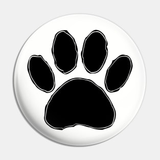 Dog Paw Drawing In Black Pin