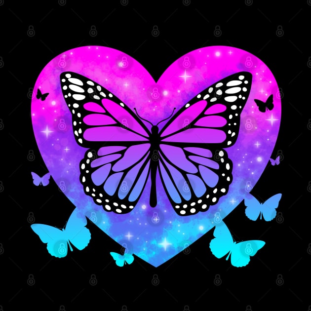 Butterfly Heart Sky Stars by PnJ