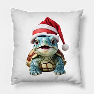 Cute Baby Turtle Santa Pillow