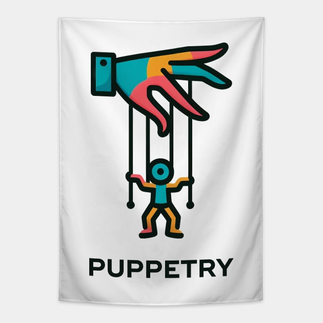 Puppetry Tapestry by ThesePrints