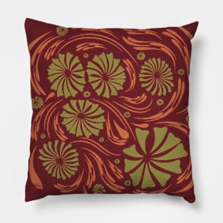 Folk flowers floral art print Flowers abstract art Pillow