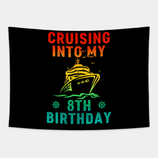 Cruising Into My 8th Birthday 8 Years Old Cruise Tapestry