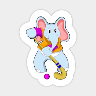 Elephant at Hockey with Hockey bat Magnet