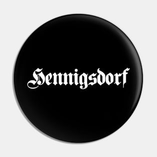 Hennigsdorf written with gothic font Pin