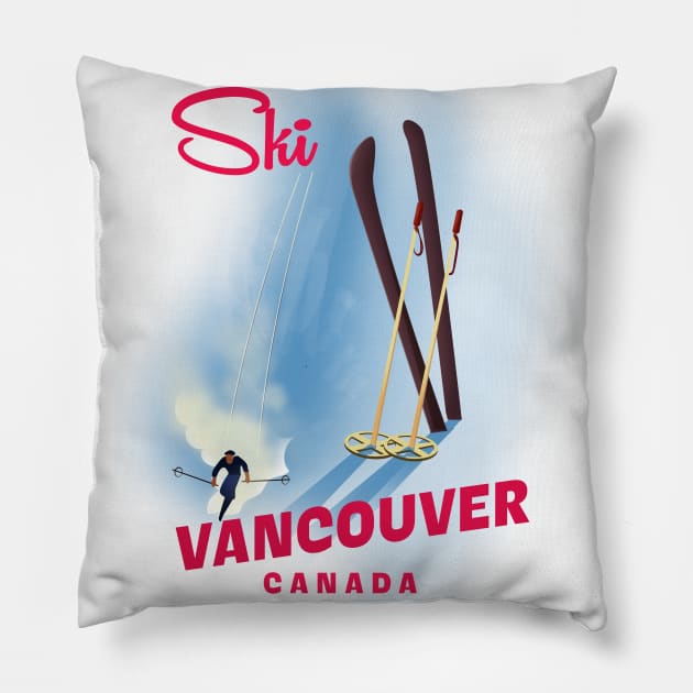 Vancouver Canada Ski Pillow by nickemporium1