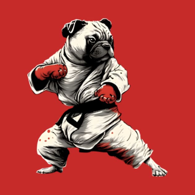 Pug dog knows karate by UniqueMe