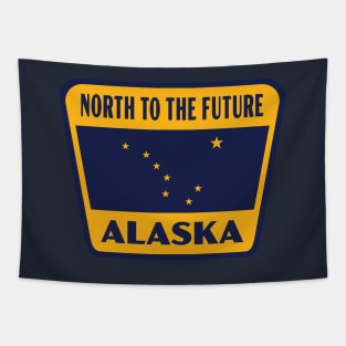 North to the Future Alaska Retro Star Badge (Yellow) Tapestry