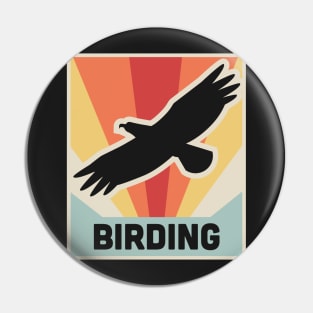 BIRDING | Vintage Style Bird Watching Poster Pin