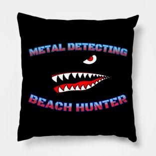 Metal detecting beach Hunter Pillow