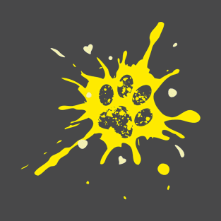 Dog Paw Paint Splash - Yellow T-Shirt