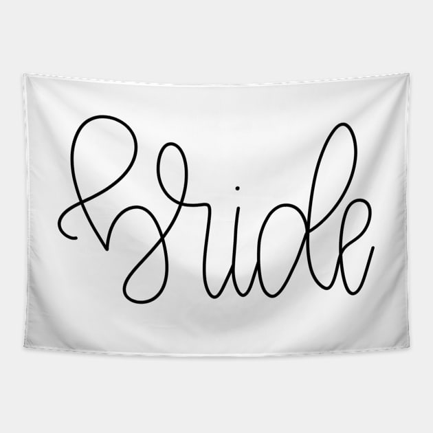 Monoline Bride Lettered Gift for the Bride to Be Tapestry by elizabethsdoodles