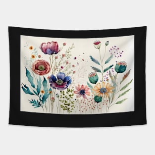 Floral Garden Botanical Print with wild flowers Tapestry