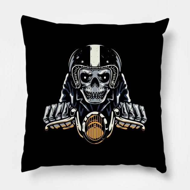 Death Biker Pillow by quilimo