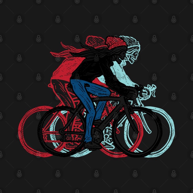 Long Haired Skull Cyclists by maxdax