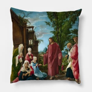 Christ Taking Leave of His Mother by Albrecht Altdorfer Pillow